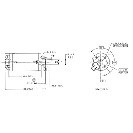 Horizontal DC Motor with Broaching Square Shaft