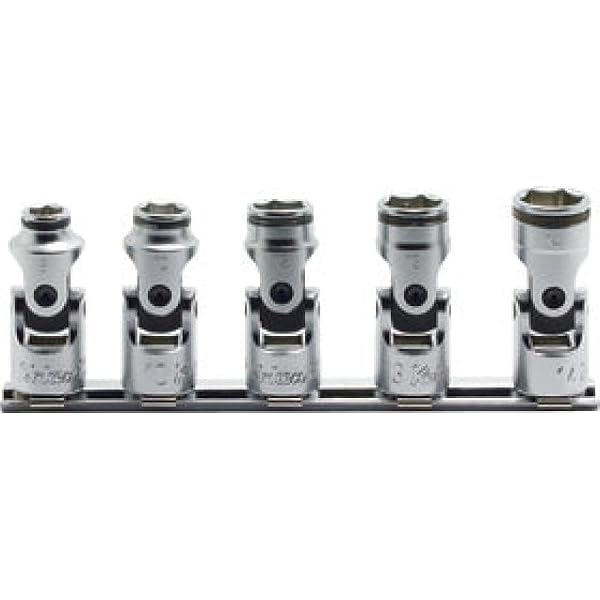 Koken 38 9.5 mm SQ. Nut Grip Universal Socket Rail Set of 5 RS3441M5