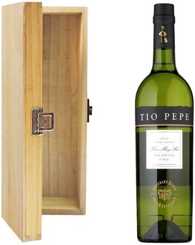 Tio Pepe Palomino Fino Sherry in Tung Wood Gift Box with Hand Crafted Gifts2Drink Tag