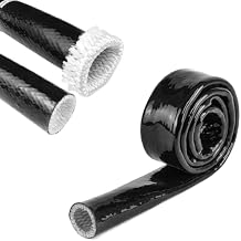 Heat Shield Fire Sleeve, 4/5" ID5FT Silicone Coated Fiberglass Heat Protection, Insulation Shielded Thermo Armor Cable Sleeves for Automotive Hose Lines Electrical Wiring