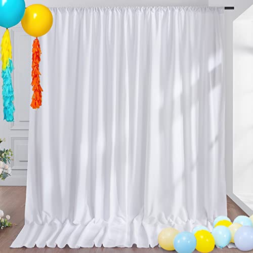 10ft x 10ft White Backdrop Curtain Panels for Parties, Thick Polyester Wedding Photo Backdrop Drapes for Birthday Photography Background Party Backdrop Home Decorations