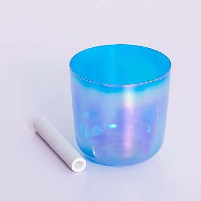 Clear Quartz Crystal Singing Bowl, for Yoga, Meditation, Therapy, Calm Mind, Ease Soul, Balancing Body Chakra, Adjusting Emotional Color : 432Hz, Size : 8 Inch D