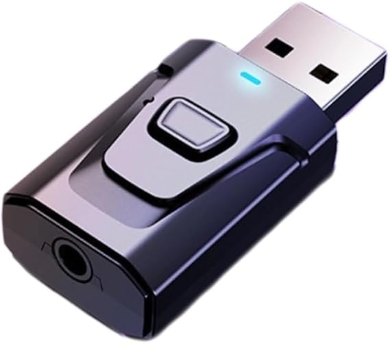 Gbbazu USB Bluetooth Transmitter for TV with Clear Sound Quality Plug and Play Stable, with 3.5mm AUX, 5.0 Bluetooth Adapter for TV/Car/PC Audio