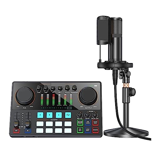 Sound Card Kit Sound Card Set With XLR Microphone Interface Podcasting For DJ Live Streaming Phone Computer PC AME2A Studio Setup For Recording Music Sound Card Kit 1