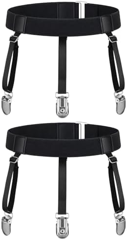 Prasacco Women Thigh Garter Belt Plus Size, High Elastic Suspender Belt with Metal Clips Suspender Garter Belts for Thigh High Stockings for Stockings, 6 Strap Design