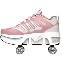 Roller Skate Shoes for Men, Double-Row Deform Quad Roller Skates, Automatic Walking Shoes Detachable Roller Skate for Girls Boys, Outdoor Skate Shoes for Beginners
