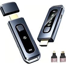 Wireless HDMI Transmitter and Receiver 328FT/100M, LED Display, 4K Input & Output, 5.8G+2.4G Dual Band, Wireless HDMI Extender Auto Pairing for TV/Laptop//Monitor/Projector