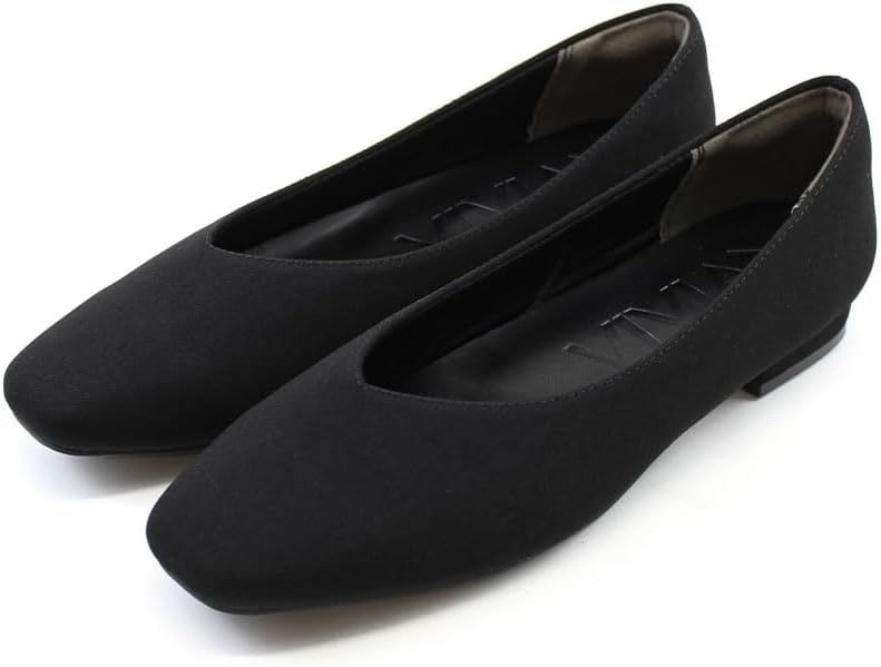Vivian Sensation Pumps, 0.8 inches 2 cm Low Heel, Square Toe, Flat, Flat Shoes V1372AL