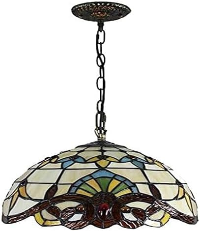 Tiffany Style Pendant Lamp 30CM Retro Stained Glass Ceiling Pendant Light Gem Shades Wire Lights Bar Club Dining Room Hallway 12Inches E27 Chandeliers