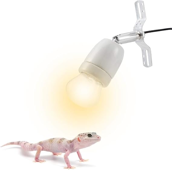 Reptile Lamp Socket, Adjustable Heat Light Holder, Habitat Heater, 360a Rotating E27 Socket with Switch, for Reptile Basking Lamp Base Stand in Aquarium, Turtle, Lizard, Snake Enclosures