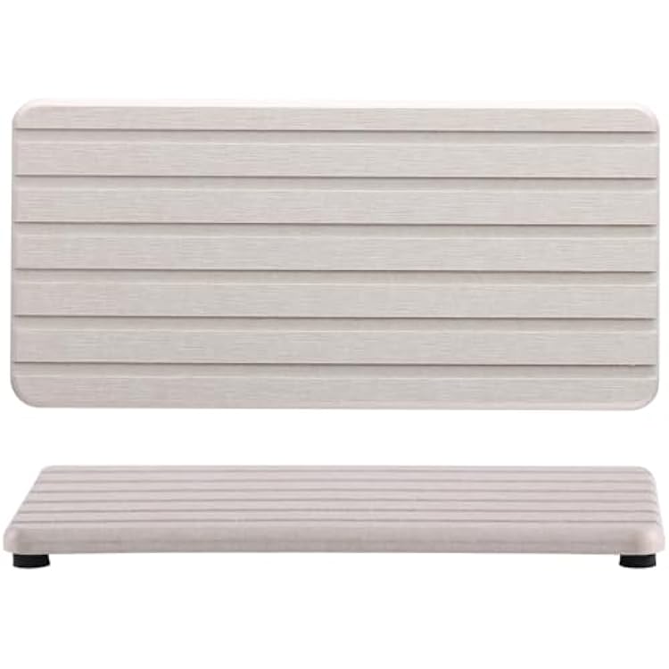 NiuYichee 2 PCS Water Absorbent diatomite Coasters, 8.3 x 4 Water Absorbing Stone Tray for Sink, Stone Drying mat for Kitchen Counter, Stone soap Tray Used for Hand Soaps & toiletries & Plants