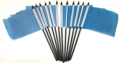 Light Blue 4x6 Polyester Mini Desk Flags 12 Small Table Stick Flags