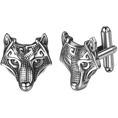 OIDEA Viking Cufflinks for Men: Vintage Norse Viking Odin Compass Runes Cufflinks Stainless Steel Tuxedo Shirt Mens Cuff Links Gift for Father, Husband and Son