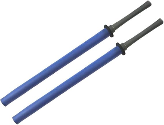 Set of 2 35" Padded Sparring Bokken Foam Training Swords with Black Handle, Martial Arts Practice Blade Halloween Costumes, 1 Pair, Choose Color Red Black Blue