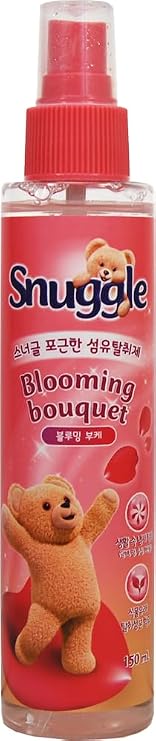 Snuggle Original Fabric Deodorizer, 5.1 fl oz (150 ml), (Blooming Bouquet Scent) Made In Korea - For Clothes, Carpets, Car, All Around - Reduces Lint by 25%, Skin Irritation Tested