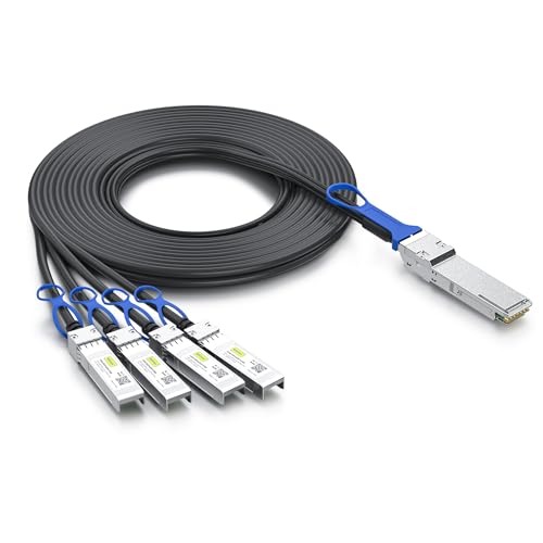 10Gtek 100G QSFP28 to 4X 25G SFP28 Breakout DAC Passive Direct Attach Copper Twinax Cable for Arista CAB-Q-4S-100G-0.5M, 0.5-Meter1.64ft