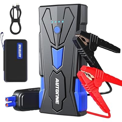 AUTOONE 6000A Car Battery Jump Starter Up to All Gas & 12L Diesel Engine, Car Battery Jumper Starter Portable 12V Jump Box with USB Output, Storage Case, LED Flashlight