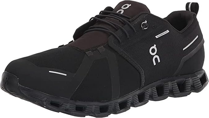 On Men's Cloud 5 Waterproof Sneakers, Black/Black, 13