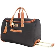 Steve Madden Designer Carry On Luggage Collection - Lightweight 20 Inch Duffel Bag- Weekender Overnight Business Travel Suitcase with 2- Rolling Spinner Wheels (Global Blue)