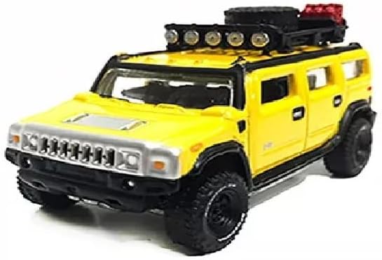 Hum-mer H2 Wagon with Roof Rack and Off-Road SUV, Yellow 1:64 (2.5 Inches) Scale Die-Cast Model JLCP7156