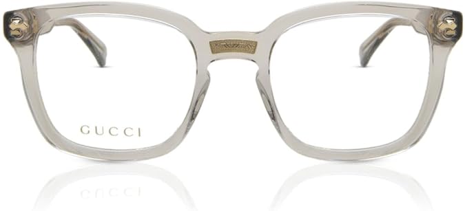 Gucci Rectangular Eyeglasses GG0184O 005 Transparent Gray 50mm 0184