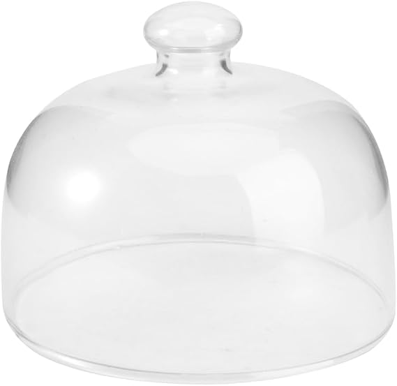 Cabilock Cake Dome Cover Transparent Food Protective Cloche with Handle 5.11 Inch Diameter Dustproof Cake Cover for Pastries Salad Storage and Table Display