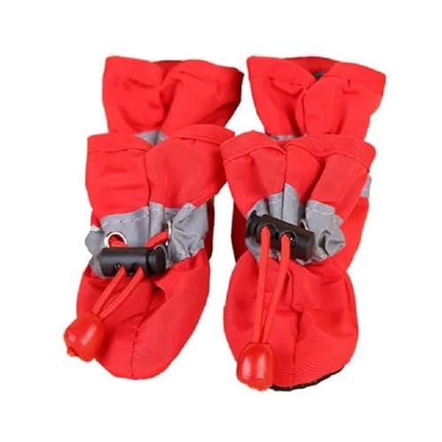 Puppy Shoes 6SETS24pcs Pet Dog Shoes Anti-Slip Rain Snow Boot Thick Warm for Small Cats Dogs Puppy Socks Booties for Protecting Dogs&Cat Paw in Various ScenarioRed,5-12-15pound