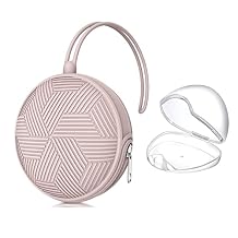 Pacifier Holder Case,BPA Free Portable Pacifier Storage Container,Silicone Baby Pacifier Cover Pouch for Diaper Bag Stroller,Travel Outdoor Activities,Easy to Clean(Pink)