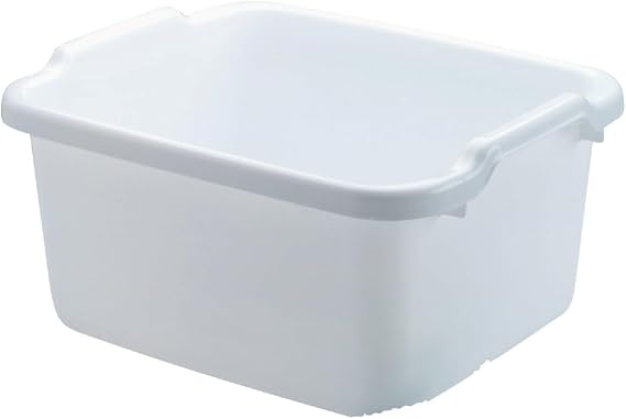 Rubbermaid 15" White Dishpan, 15.6 Qt, 15.23" x 12.46" x 7.8"