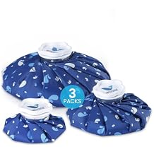 Medcosa Ice Bags Set of 3 | 6" 9" 11" (15.2cm 22.9cm & 27.9cm) | Stay Dry, Stay Cool with Our Reusable Soft Fabric Ice Pack | for Sport Injuries R.I.C.E Treatment Scrapes Headaches