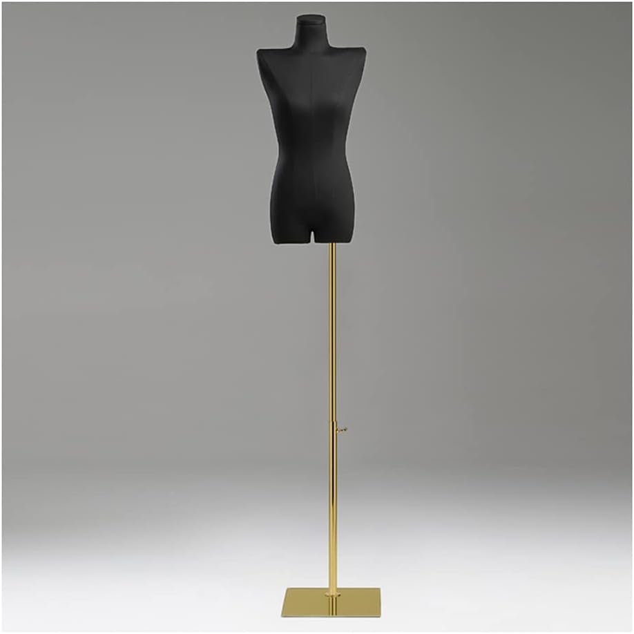Dressmakers Dress Form Mannequin Body, Solid Wood Mechanical Arm Female Mannequin Bust Torso, Window Shopping Mall Female Mannequin Kimono Body Mannequin Color: Blackgold-1