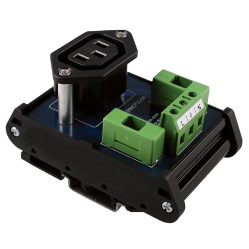 ASI IMACP320F DIN Rail Mounted Single AC Outlet IEC320 Connector with Fuse Protection, 10 Amp, 250 Vac, 30 to 12 AWG, uses 5 x 20mm fuses Pack of 1