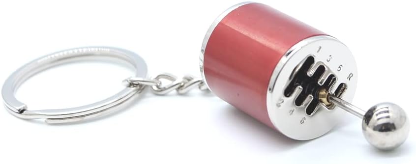 GTRotors RED 6 Speed Manual Transmission Shift Gearbox Automotive Part Car Keychain Key Ring