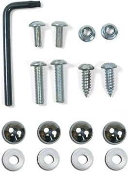 Auto License Plate and License Frame Chrome Lock Screw Hardware Kit