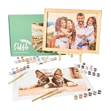 Dabble Paint by Numbers Kit Paint by Numbers for Adults Beginners with Canvas Frame, Painting Kit for Adults, Flowers Design