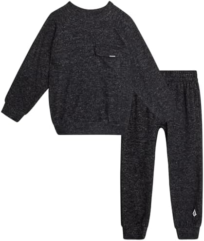 Volcom Boys Sweatsuit Set - 2 Piece Soft Fleece Crewneck Pullover Sweatshirt and Jogger Pants - Cozy Outfits for Boys 12M-7