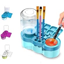 2026 Paint Brush Cleaner Brush Rinser Water Circulation, Brush Cleaner Painting Tool, Water Cycle Paint Brush Rinser with Brush Holder and Palette, Brush Rinser Dispenser for Adults Artist Kid (Blue)