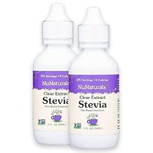 NuNaturals Clear Extract NuStevia, Plant-Based Sweetener, 2 oz, 2 pack, Plastic
