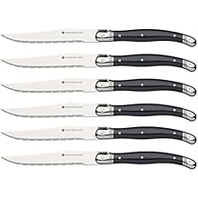 Masterclass Deluxe Stainless Steel STEAK KNIFE SET Set of 6 Black