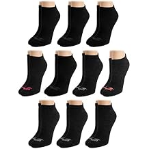 Avia Women's Athletic Socks - Lightweight Low Cut Running Socks (10 Pack), Size 4-9, Black Marled