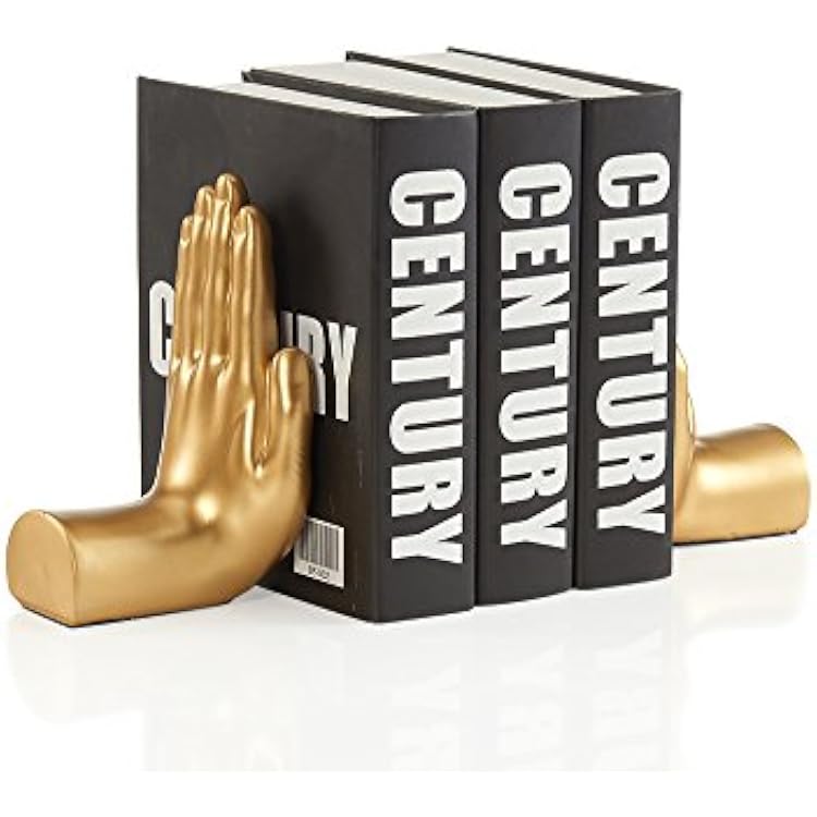 Danya B. Contemporary Accent Book Shelf Decor - Hands Sculpture Bookend Set of 2 Gold