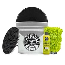 Chemical Guys Ultimate Scratch-Free Detailing Car Wash Bucket Kit with Accessories, Car Detailing Kit With Dirt Trap, Wash Mitt, Lid, and 16 oz Soap, Safe For Trucks, SUVs, Motorcycles, RVs