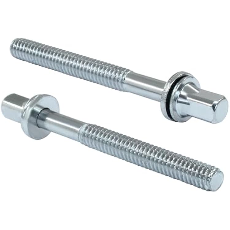Piutouyar 12 Pcs Drum Tight Screw Tension Rods, M5 x 50 mm Stainless Steel Drum Kit Screw Set Hardware Instrument Replacement Accessory
