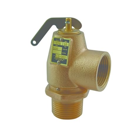 Apollo Valve 13-214 Series Bronze Safety Relief Valve, ASME Steam, 15 psi Set Pressure, 1-1/2" x 2" NPT Male x Female