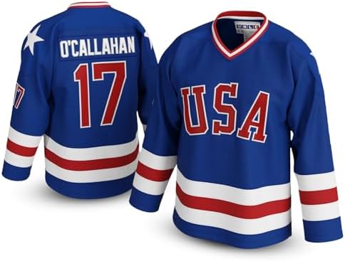 Jack OCallahan #17 Miracle 1980 USA Olympic Hockey Jersey Stitched Letters, Adult Sizes S5XL