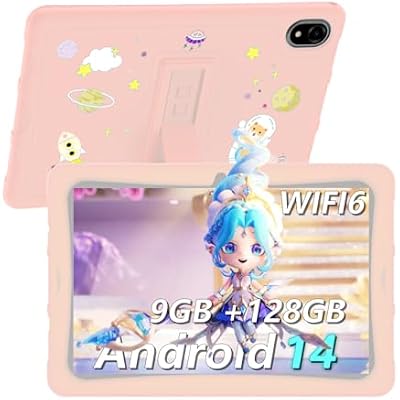 U10 Tablet Android 14 Tablet, 9GB  128GB1TB, 10.1 Inch with 5060mAh, APPs for Tablets, Widevine L1, TUV Low Blue Certification, Parental Control, Pink