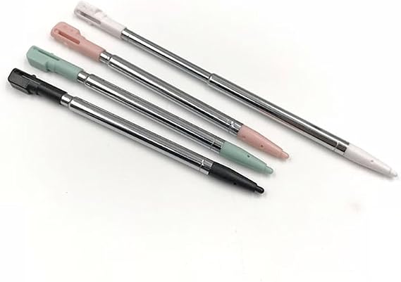 LCD Touch Screen Stylus Pen Replacement for Nintendo DSi NDSI Metal Retractable Stylus Touch Pen (White Metal)