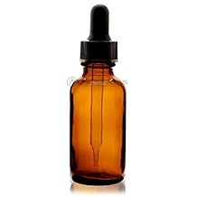 1 Oz (30 ml) Amber Boston Round Glass Bottle w/Dropper - Pack of 36