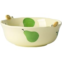 VoOqo Soup Bowls,Ramen Bowls, Dinnerware Bowl Ceramic Tableware,6.5 inch 620ml Noodle Bowls, Salad Bowls, Sweet Snail and Fruit Ceramic Cereal Bowls,Breakfast Bowl,Pears (Color : Pears)