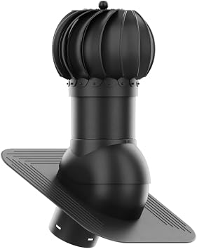 ROOFIVENT IVENT ROTO Roof Turbine Roof Vent 6" Round Head Shape Shingle Slate Or Shake Roof Type Black